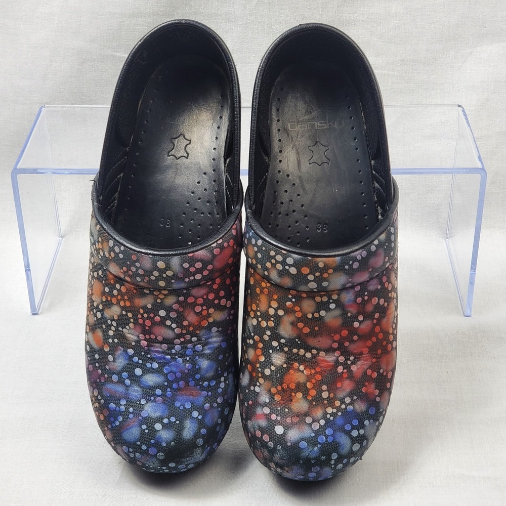 Dansko Professional Clogs Womens 38 Dewdrop Leather Shoes Comfort Slip On 7.5-8